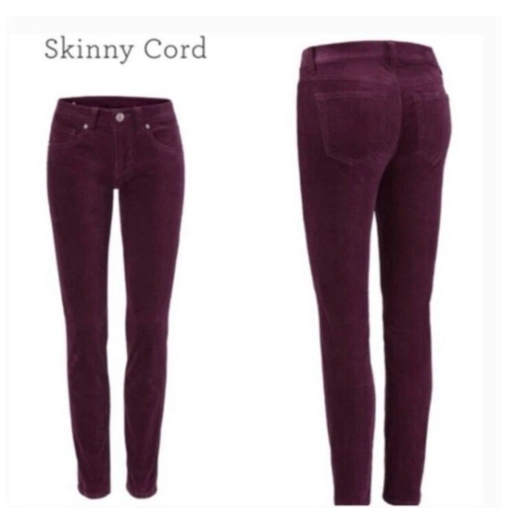 Cabi Burgundy Corduroy Skinny Jean Style 3197